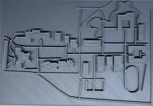 Printed map of the Schloss-Schule Ilvesheim. The map is about twice the size of a postcard