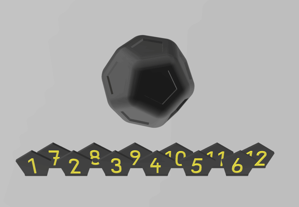 12 Sided Dice (normal font)