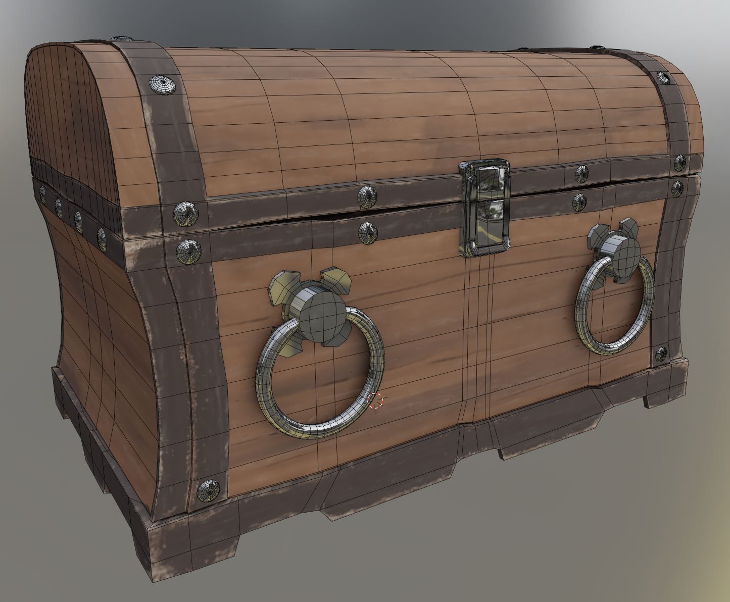 3D mesh. The topology adjusts to the shape of a chest.