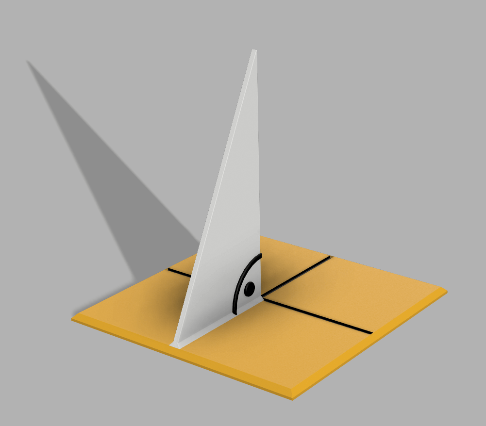 Quadratische Pyramide mit rechtwinkligem Dreieck h_a, h_s, h für den Satz des Pythagoras