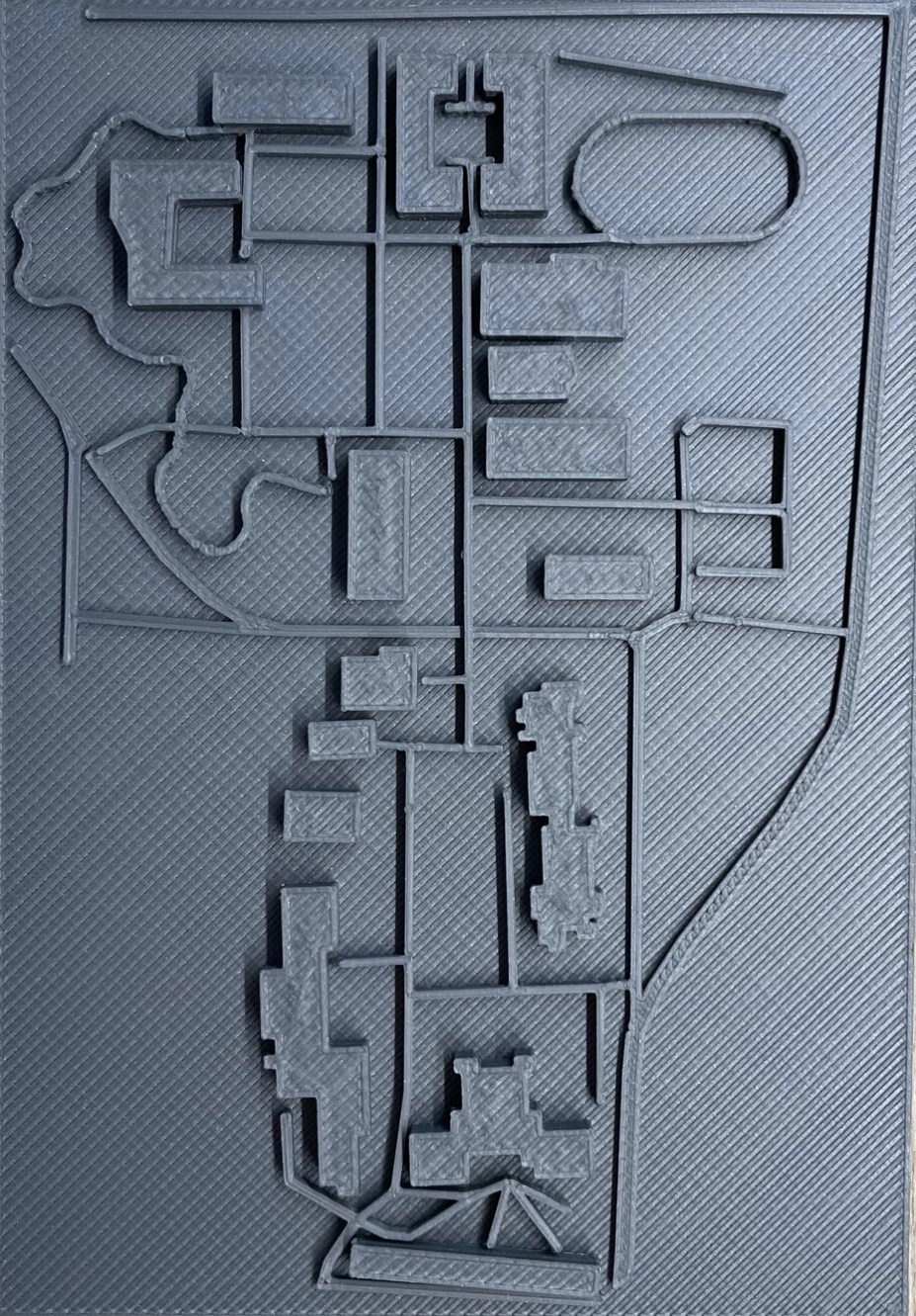 Printed map of the Schloss-Schule Ilvesheim. The map is about twice the size of a postcard